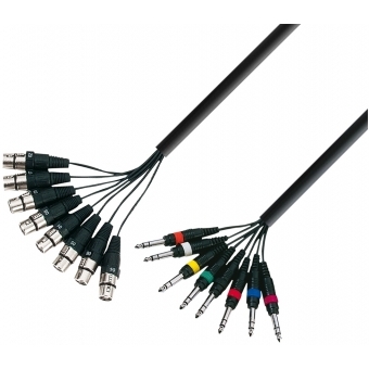 Adam Hall Cables K3 L8 FV 0500 - Multicore cable 8 x XLR female to 8 x 6.3 mm Jack stereo 5 m