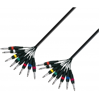 Adam Hall Cables K3 L8 PP 0500 - Multicore Cable 8 x 6.3 mm Jack mono to 8 x 6.3 mm Jack mono 5 m