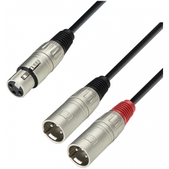 Adam Hall Cables K3 YFMM 0600 - Audio Cable XLR Female to 2 x XLR Male, 6 m