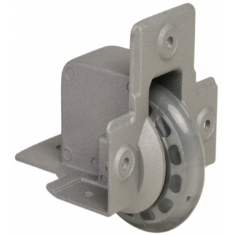 Adam Hall Hardware 37551 S - Recessed Edge Castor with soft Wheel 75 mm