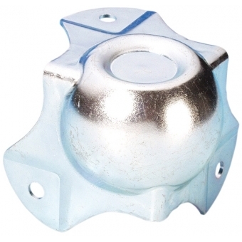 Adam Hall Hardware 4128 - Ball Corner Medium Three-Leg Cranked 30 mm with Stacking Dimple