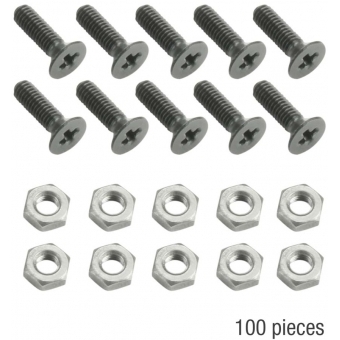 Adam Hall Hardware 5420 BLK M100 AH - Bag of 100 Phillips-Head Screw M3 x 10 black with Nut for XLR Sockets