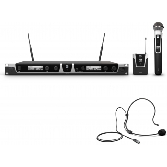 LD Systems U508 HBH 2 - Sistem wireless cu bodypack, headset și microfon de mână dinamic/ 823 - 832 MHz + 863 - 865 MHz