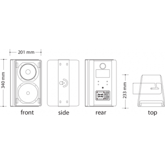 ARK106MPWH - 2-way (LF6'+HF1,5') Loudspeaker with bracket, 120W/16ohm, 116dB SPL, WH #7