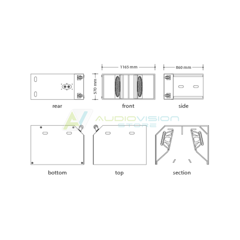 TOURING218H - Horn-bandpass subwoofer, 3400/6800W AES, (2x18'Nd LF