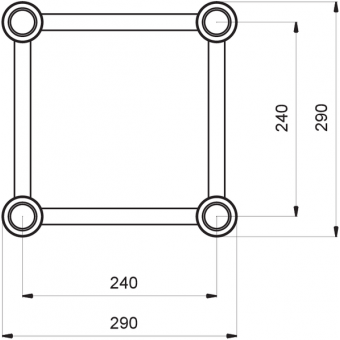 HQ30200 - Square section 29 cm HEAVY Truss, extrude tube 50x3mm, FCQ5 included, L.200cm #3