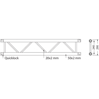 SF30400B - Flat section 29 cm truss, extrude tube 50x2mm, FCF5 included, L.400cm,BK #3
