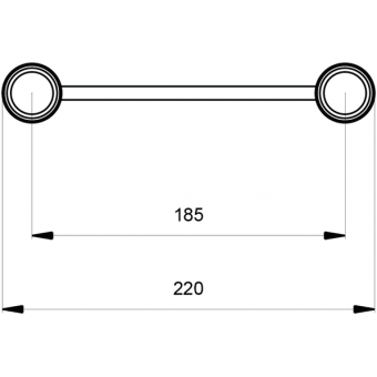 SF22150 - Flat section 22 cm truss, extrude tube 35x1,5mm, FCF3 included, L.150cm #2