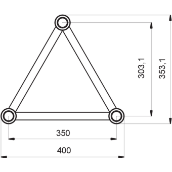 ST40C400E - Triangle section 40 cm circle truss, tube 50x2mm, 4x FCT5 included, D.400, V.Ext #7