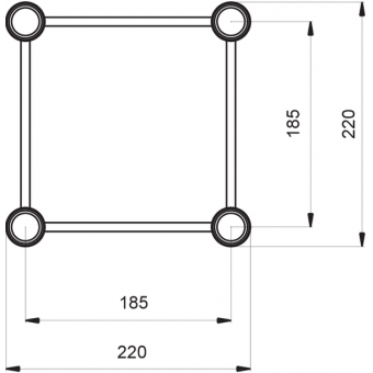 SQ22L2090 - 2-way corner for SQ22 Series, extrude tube 35x2mm, FCQ3 included, 90° #6