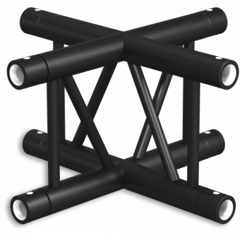 SF30X4VB - 4-way X joint for SF30 Series, extrude tube 50x2mm,2x FCF5 included,Vert.,BK #4