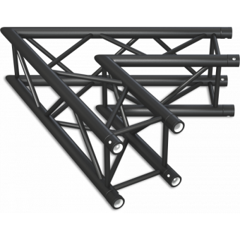 HQ30L2060B - 2-way corner for HQ30 Series, extrude tube 50x3mm, FCQ5 included, 60°,BK #6