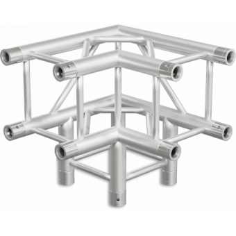 HQ30L3 - 3-way L corner for HQ30 Series, extrude tube 50x3mm, 2x FCQ5 included