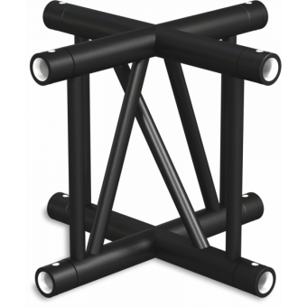 SF40X4VB - 4-way X joint for SF40 Series, extrude tube 50x2mm,2x FCF5 included,Vert., BK #2