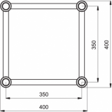 SQ40L3 - 3-way L corner for SQ40 Series, extrude tube 50x2mm, 2x FCQ5 included