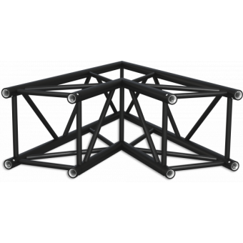 HQ40L2045B - 2-way corner for HQ40 Series, extrude tube 50x3mm, FCQ5 included, 45°,BK #10