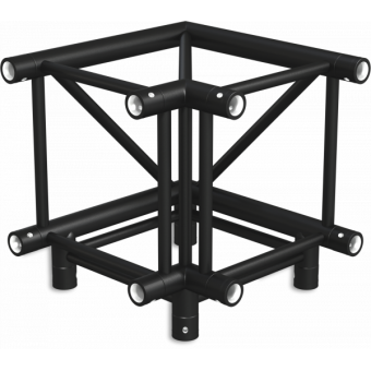 HQ40L3B - 3-way L corner for HQ40 Series, extrude tube 50x3mm, 2x FCQ5 included, BK