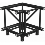 HQ40L3B - 3-way L corner for HQ40 Series, extrude tube 50x3mm, 2x FCQ5 included, BK