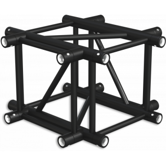 HQ40X4B - 4-way X joint for HQ40 Series, extrude tube 50x3mm, 2x FCQ5 included, BK
