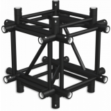 HQ40X6B - 6-way X joint for HQ40 Series, extrude tube 50x3mm, 2x FCQ5 included, BK