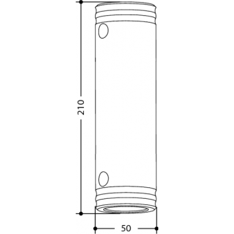 SPACER5210 - Aluminium female spacer 210mm x Ø50mm #2