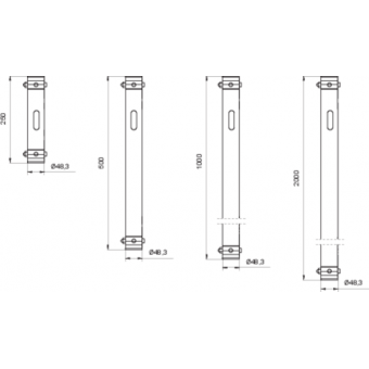 LF5P025AL - 2-way extruded tube, 2-pin self-locking nuts, 250mm, AL #3