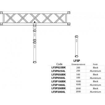 LF5P050BK - 2-way extruded tube, 2-pin self-locking nuts, 500mm, BK #4