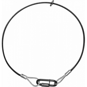 RSR0630A - Steel security cable for hanging bodies, inox steel shackle, L=60 cm, silver #8