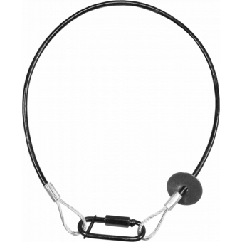 RSR1235B - Steel security cable for hanging bodies, inox steel shackle, L=120 cm, black #2
