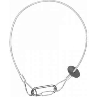 RSR1235B - Steel security cable for hanging bodies, inox steel shackle, L=120 cm, black