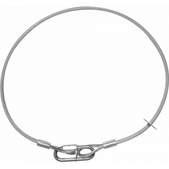 RSR12100A - Steel security cable for hanging bodies, inox steel shackle, L=120 cm, silver #7