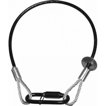 RSR12100B - Steel security cable for hanging bodies, inox steel shackle, L=120 cm, black #6