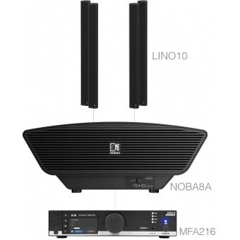 Audac CONGRESS10.5C/B - Sistem sonorizare MFA216 + 4 x LINO10 + NOBA8A/ Negru