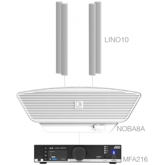 Audac CONGRESS10.5C/W - Sistem sonorizare MFA216 + 4 x LINO10 + NOBA8A/ Alb