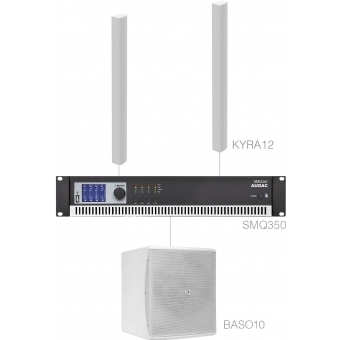 Audac CONGRESS6.3/W - Sistem sonorizare 2 x KYRA12 + BASO10 + SMQ350/ Alb