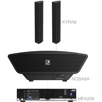 Audac CONGRESS6.3C/B - Sistem sonorizare MFA208 + 2 x KYRA6 + 1 x NOBA8A/ Negru