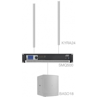 Audac CONGRESS8.3/W - Sistem sonorizare 2 x KYRA24 + BASO18 + SMQ500/ Alb