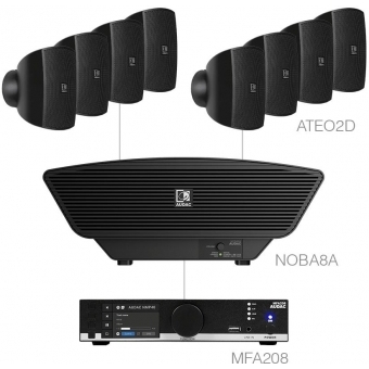 Audac MENTO2.9/B - Sistem sonorizare MFA208 + 8 x ATEO2D + 1 NOBA8A/ Negru