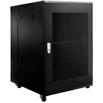 SPR818GG/B - 19" rack cabinet - 18 units - 600mm W x 800mm D - Grill front & rear door - Black version - Grill front & rear door
