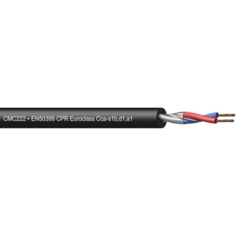 PROCAB CMC222-CCA/1 - Cablu de microfon echilibrat - flex 2 x 0,34mm² 22 AWG - EN50399 CPR Euroclass Cca-s1b,d1,a1/ rolă carton 100m