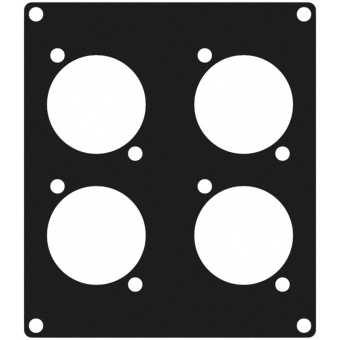 CASY203A/B - CASY 2 space aluminum cover plate - 4x D-size holes - Black version