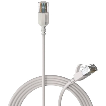 PROCAB CSD560W/2 - Cablu de rețea Slimline - CAT6A RJ45 - RJ45 U/UTP/ alb - 2 metri