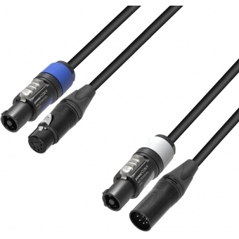 Adam Hall Cables 8101 PSDT5 0150 N - Hybrid Cable power- & DMX Neutrik powerCON® & 5-pole XLR | 1.5 m