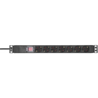 Adam Hall Cables 87471 X7 - 19" Power Strip 1U 7-way with switch & protection cap #1