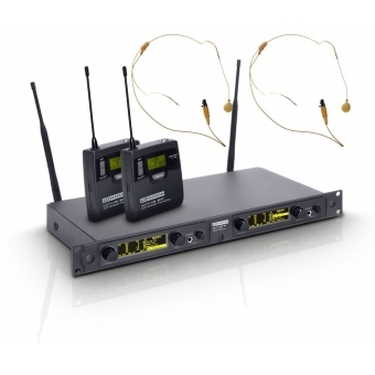 LD Systems WIN 42 BPHH 2 - Sistem Wireless 2 x Belt Pack si 2 x Headset bej/ 734 - 776 MHz