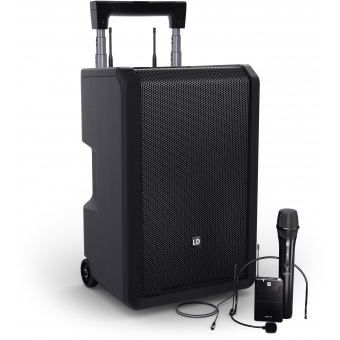 LD Systems ANNY® 10 HBH 2 B5 - Sistem PA Bluetooth® portabil de 10” cu mixer, 1x microfon wireless și 1x headset (inclusiv bodypack)/ 584 - 608 MHz