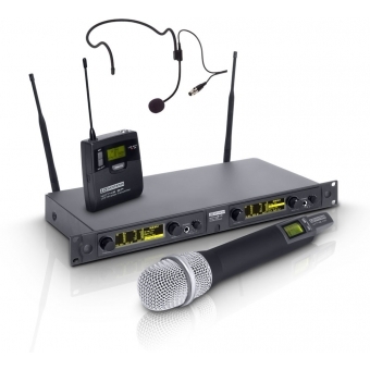 LD Systems WIN 42 HBH 2 - Sistem wireless cu Belt Pack, Headset negru și microfon portabil dinamic/ 734 - 776 MHz
