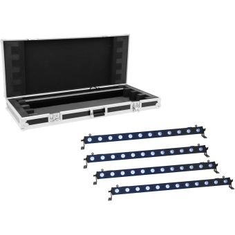 EUROLITE Set 4x LED BAR-12 QCL RGB+UV Bar + Case