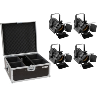 EUROLITE Set 4x AKKU THA-20PC TRC Theater Spot bk + Case