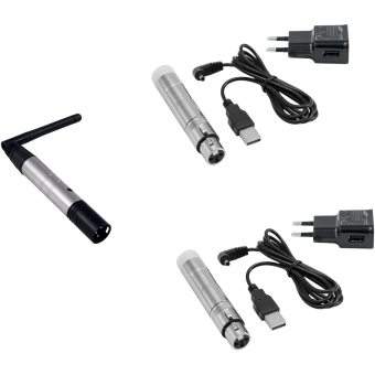 EUROLITE Set QuickDMX 1x Transmitter + 2x AKKU Receiver